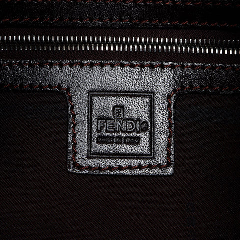 極美品 フェンディ FENDI ズッカ キャンバス マンマバケット ショルダーバッグ ブラウン WS13396