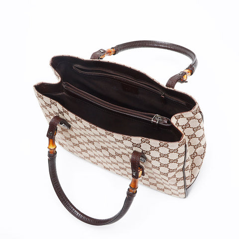 グッチ GUCCI GG キャンバス バンブー トートバッグ ベージュ WS13400