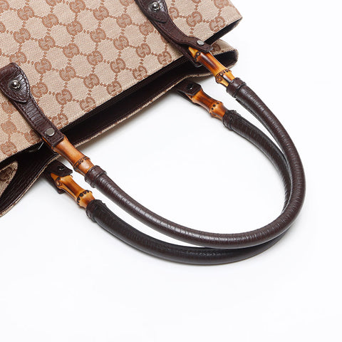 グッチ GUCCI GG キャンバス バンブー トートバッグ ベージュ WS13400