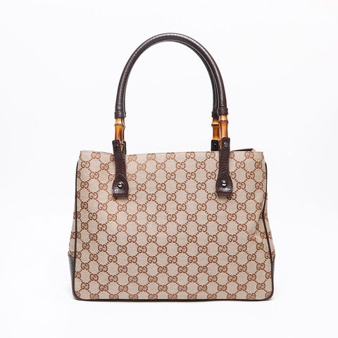 グッチ GUCCI GG キャンバス バンブー トートバッグ ベージュ WS13400