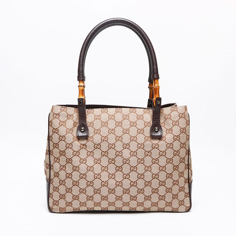 グッチ GUCCI GG キャンバス バンブー トートバッグ ベージュ WS13400