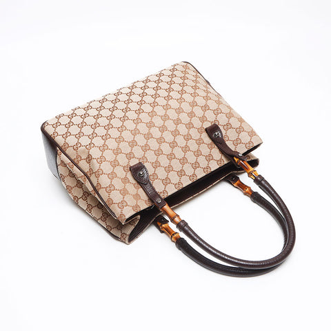 グッチ GUCCI GG キャンバス バンブー トートバッグ ベージュ WS13400