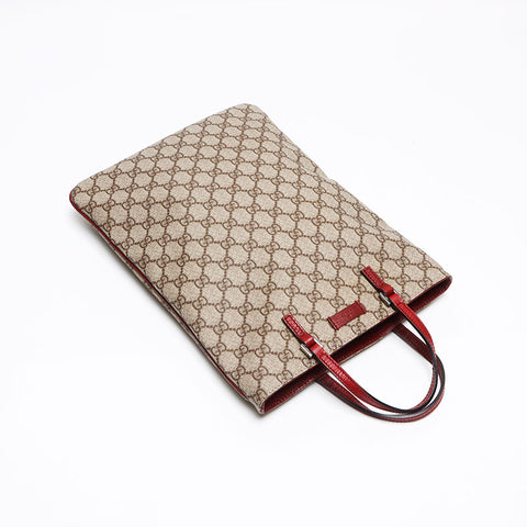 グッチ GUCCI GG スプリーム PVC ハンドバッグ ベージュ WS13401