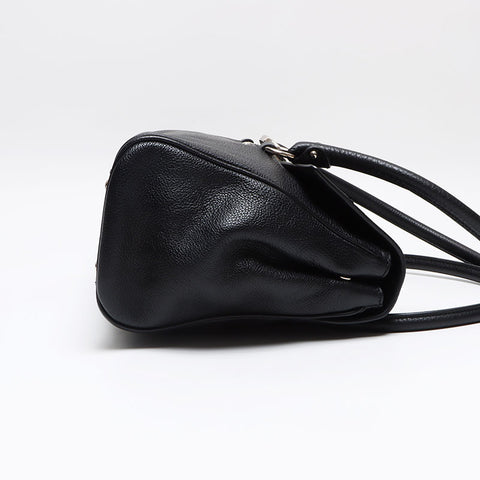 Salvatore Ferragamo Leather Gancini Shoulder Bag black WS13402