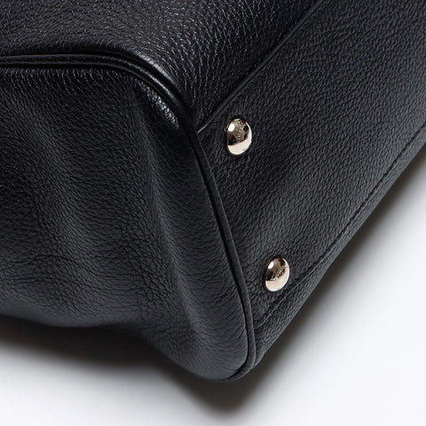 Salvatore Ferragamo Leather Gancini Shoulder Bag black WS13402