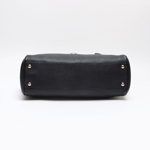 Salvatore Ferragamo Leather Gancini Shoulder Bag black WS13402