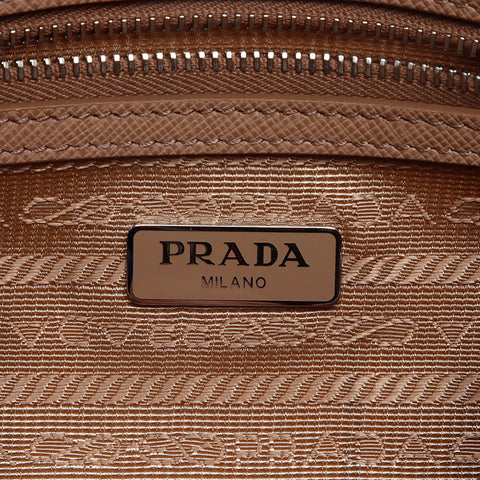 PRADA Medium Re-Nylon x Leather Top Handle Bag with Padlock 2way Shoulder Bag beige WS13404