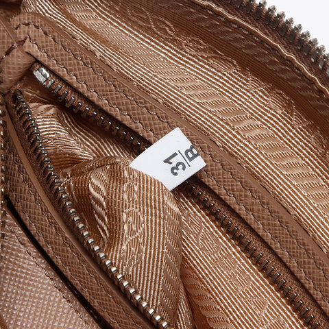 PRADA Medium Re-Nylon x Leather Top Handle Bag with Padlock 2way Shoulder Bag beige WS13404