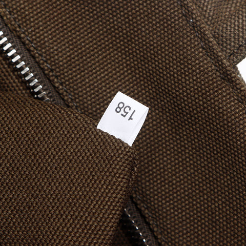 PRADA Studded Canapa M Canvas Tote Bag khaki WS13405