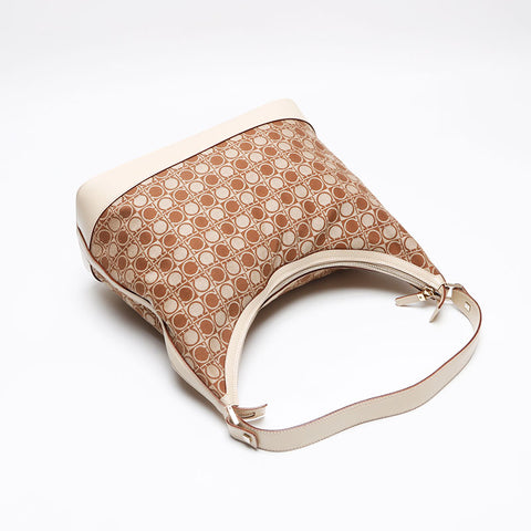 Salvatore Ferragamo Gancini canvas Shoulder Bag beige WS13406