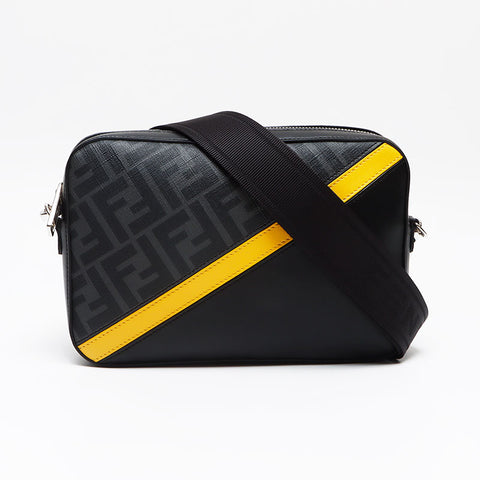 FENDI Diagonal Camera Case Shoulder Bag black WS13407