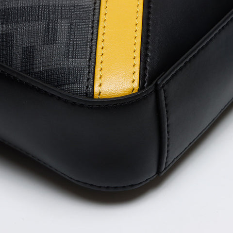 FENDI Diagonal Camera Case Shoulder Bag black WS13407