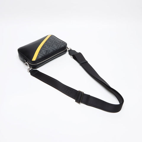 FENDI Diagonal Camera Case Shoulder Bag black WS13407