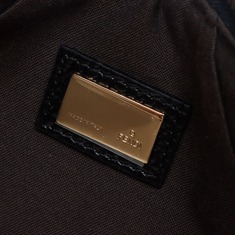 FENDI Wool Mini Sequins Shoulder Bag black WS13408