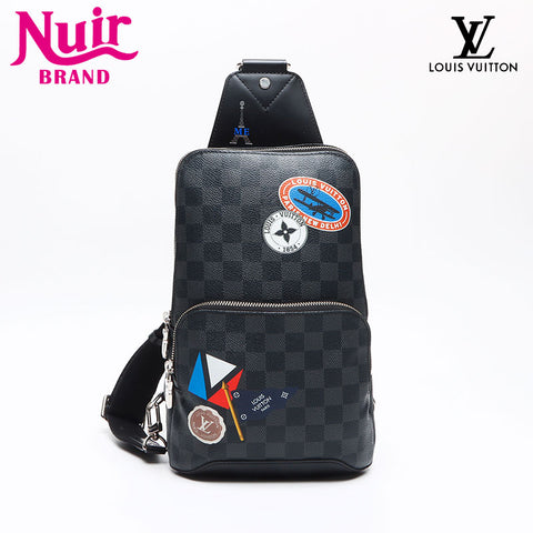 ルイ・ヴィトン LOUIS VUITTON 2017年 ダミエ グラフィット ステッカーズ アヴェニュー スリング ショルダーバッグ ブラック WS13410
