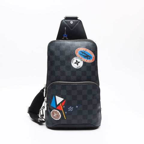 ルイ・ヴィトン LOUIS VUITTON 2017年 ダミエ グラフィット ステッカーズ アヴェニュー スリング ショルダーバッグ ブラック WS13410