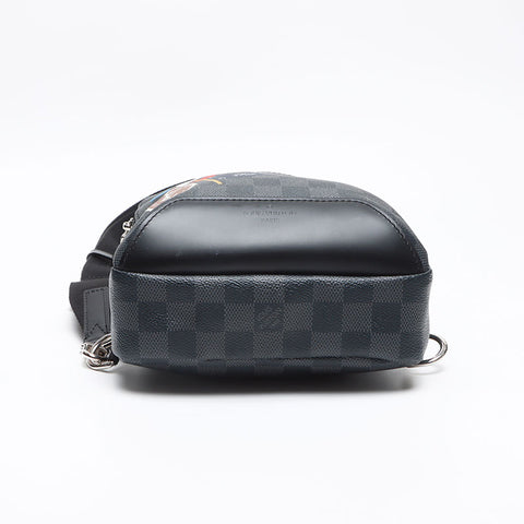 ルイ・ヴィトン LOUIS VUITTON 2017年 ダミエ グラフィット ステッカーズ アヴェニュー スリング ショルダーバッグ ブラック WS13410