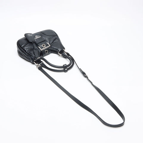 プラダ PRADA ムーン パデッドナッパレザー ショルダーバッグ ブラック WS13412