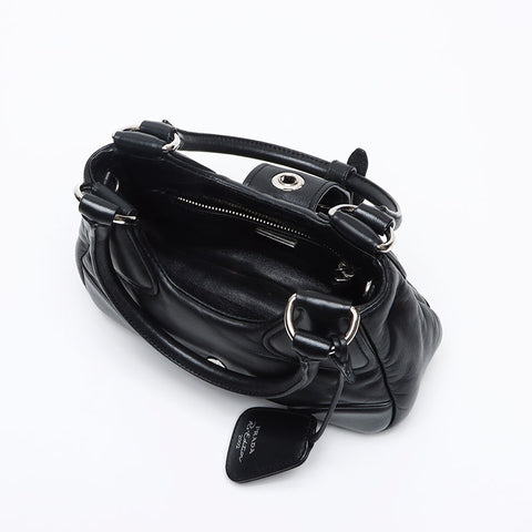 プラダ PRADA ムーン パデッドナッパレザー ショルダーバッグ ブラック WS13412