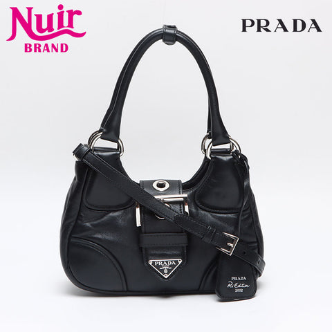 プラダ PRADA ムーン パデッドナッパレザー ショルダーバッグ ブラック WS13412