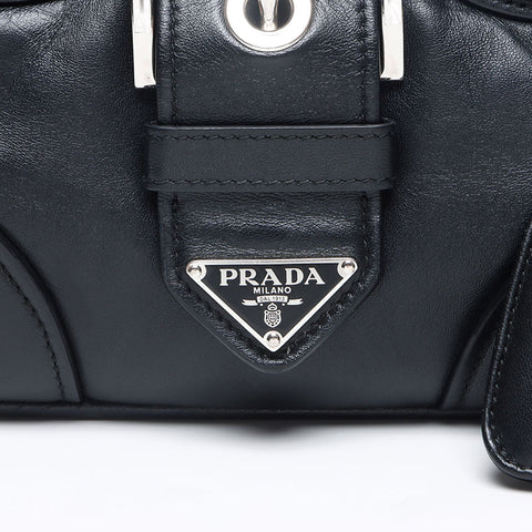 プラダ PRADA ムーン パデッドナッパレザー ショルダーバッグ ブラック WS13412