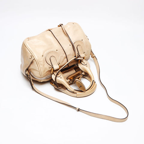 Chloe Paddington Leather 2way Shoulder Bag gold WS13414