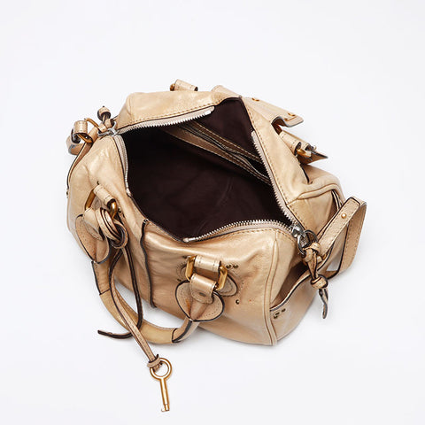 Chloe Paddington Leather 2way Shoulder Bag gold WS13414