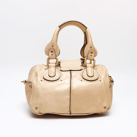 Chloe Paddington Leather 2way Shoulder Bag gold WS13414