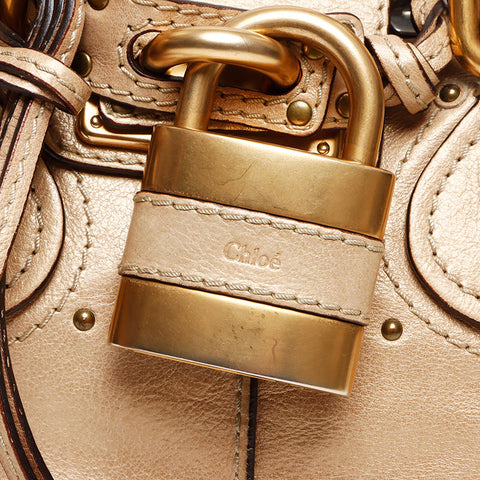Chloe Paddington Leather 2way Shoulder Bag gold WS13414
