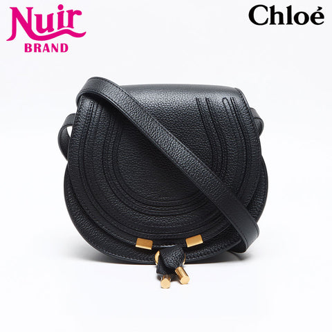 クロエ Chloe マーシー スモール レザー モール サドルバッグ ショルダーバッグ ブラック WS13416