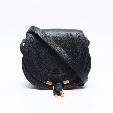 クロエ Chloe マーシー スモール レザー モール サドルバッグ ショルダーバッグ ブラック WS13416