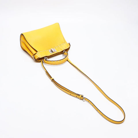 フェンディ FENDI ピーカブー ミニ 2way レザー ショルダーバッグ イエロー WS13421