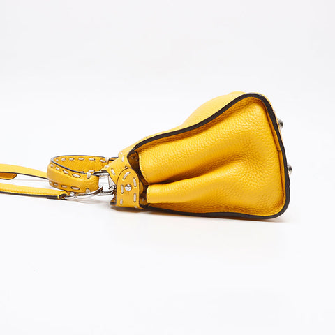 フェンディ FENDI ピーカブー ミニ 2way レザー ショルダーバッグ イエロー WS13421