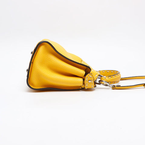 フェンディ FENDI ピーカブー ミニ 2way レザー ショルダーバッグ イエロー WS13421