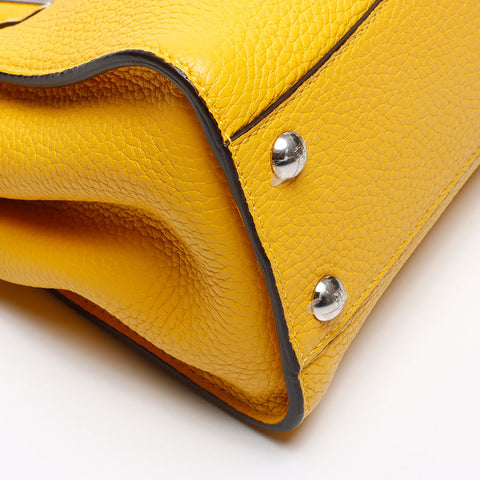 フェンディ FENDI ピーカブー ミニ 2way レザー ショルダーバッグ イエロー WS13421