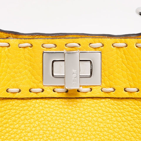 フェンディ FENDI ピーカブー ミニ 2way レザー ショルダーバッグ イエロー WS13421