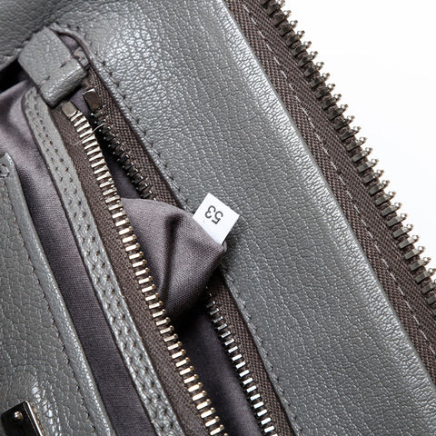 Miu Miu Leather Logo 2way Handbag gray WS13424