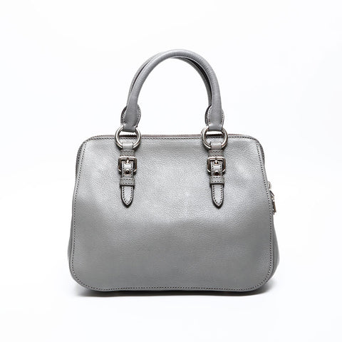 Miu Miu Leather Logo 2way Handbag gray WS13424