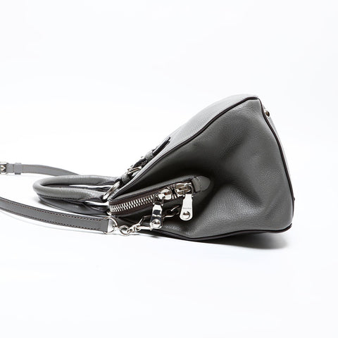 Miu Miu Leather Logo 2way Handbag gray WS13424