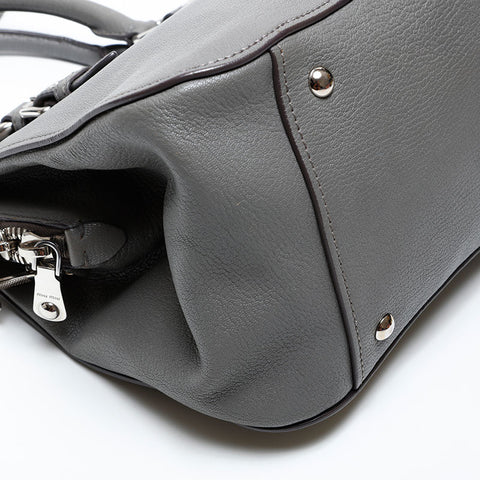 Miu Miu Leather Logo 2way Handbag gray WS13424