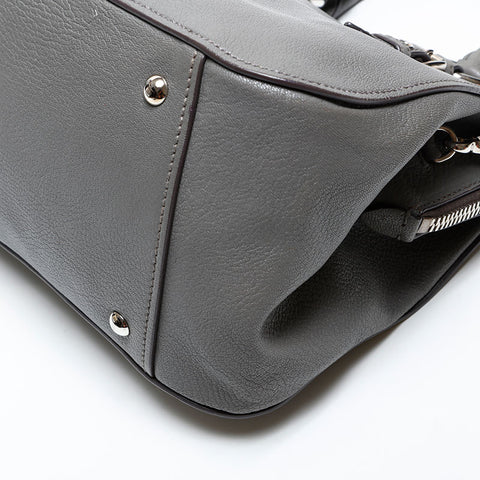 Miu Miu Leather Logo 2way Handbag gray WS13424