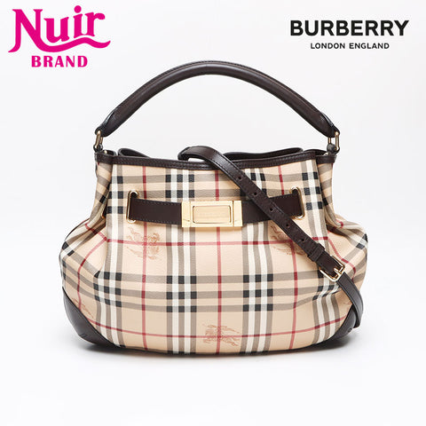 BURBERRY Nova Check 2way PVC Handbag beige WS13426