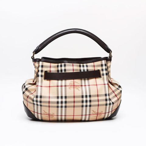 BURBERRY Nova Check 2way PVC Handbag beige WS13426