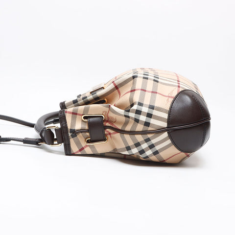 BURBERRY Nova Check 2way PVC Handbag beige WS13426
