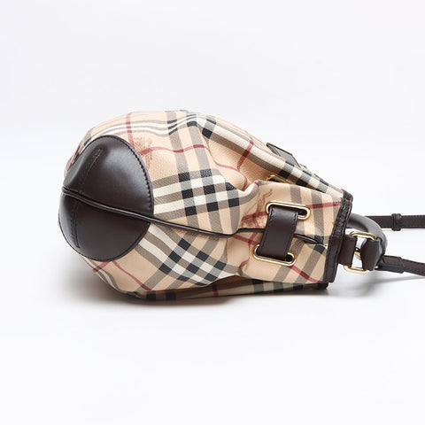 BURBERRY Nova Check 2way PVC Handbag beige WS13426