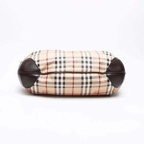 BURBERRY Nova Check 2way PVC Handbag beige WS13426