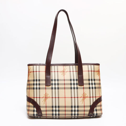 BURBERRY Novacheck PVC Tote Bag beige WS13427