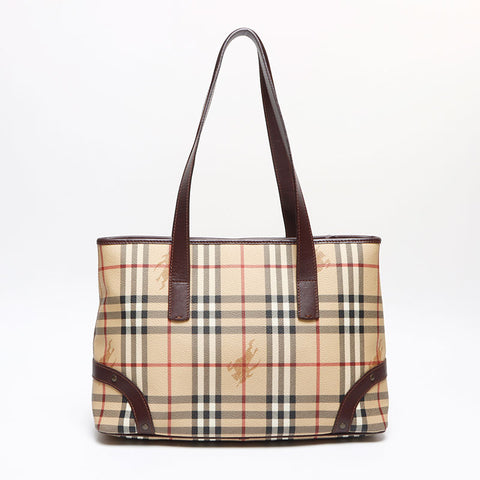 BURBERRY Novacheck PVC Tote Bag beige WS13427
