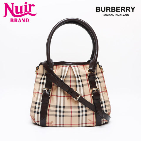 バーバリー BURBERRY ノバチェック 2way PVC ショルダーバッグ ベージュ WS13428