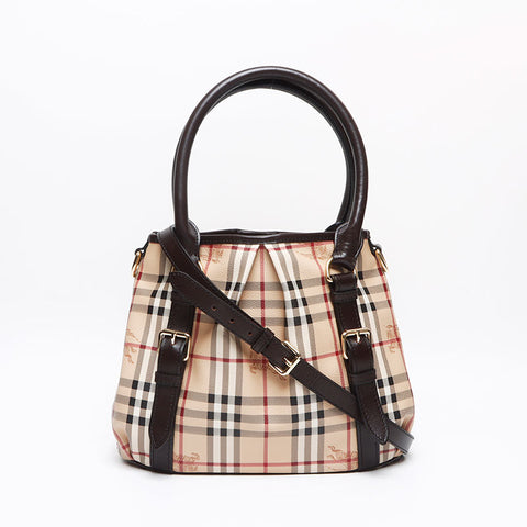 バーバリー BURBERRY ノバチェック 2way PVC ショルダーバッグ ベージュ WS13428